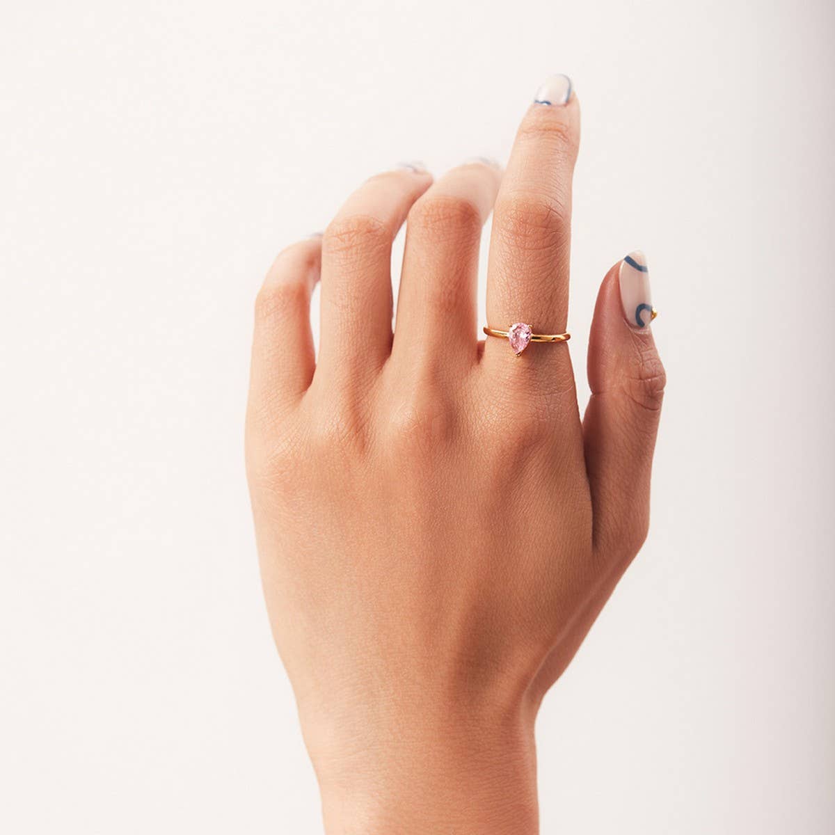 FRENCH FASHIONABLE DROP SHAPE ADJUSTABLE RING