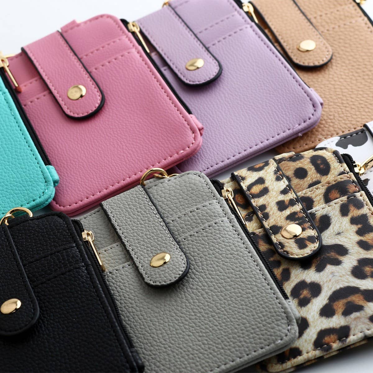 FOLDING VERTICAL ZIPPER CARD WALLET