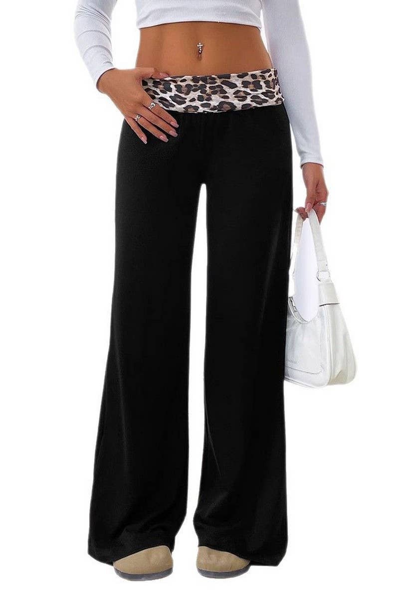 CWBLP00941_CASUAL CONTRAST LEOPARD PRINT WIDE-LEG PANTS