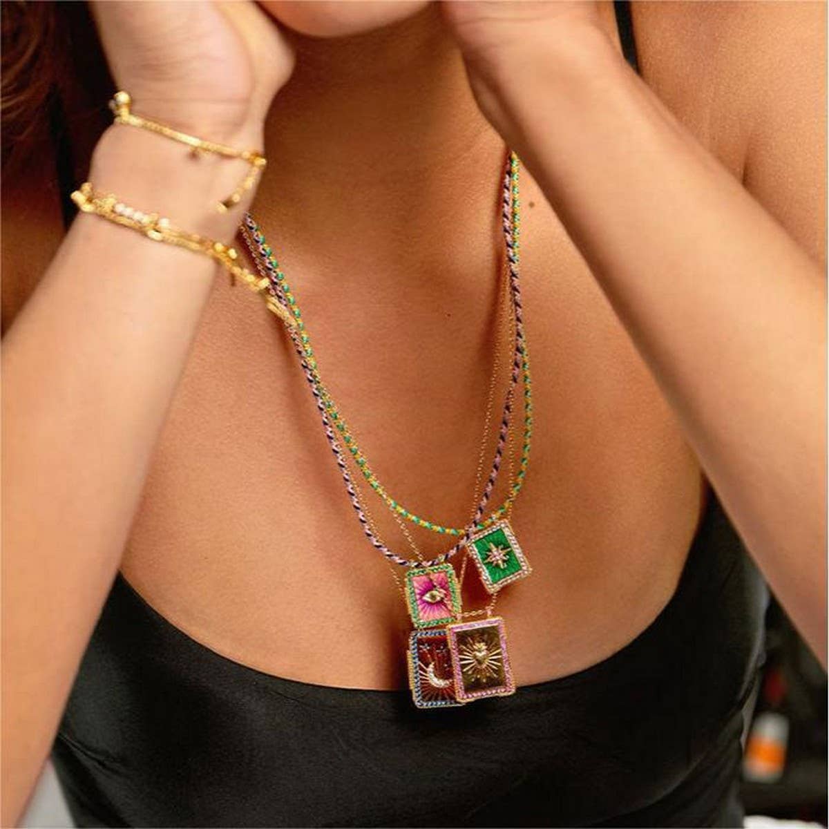 NEW RETRO BOHEMIAN EVIL EYE NECKLACE