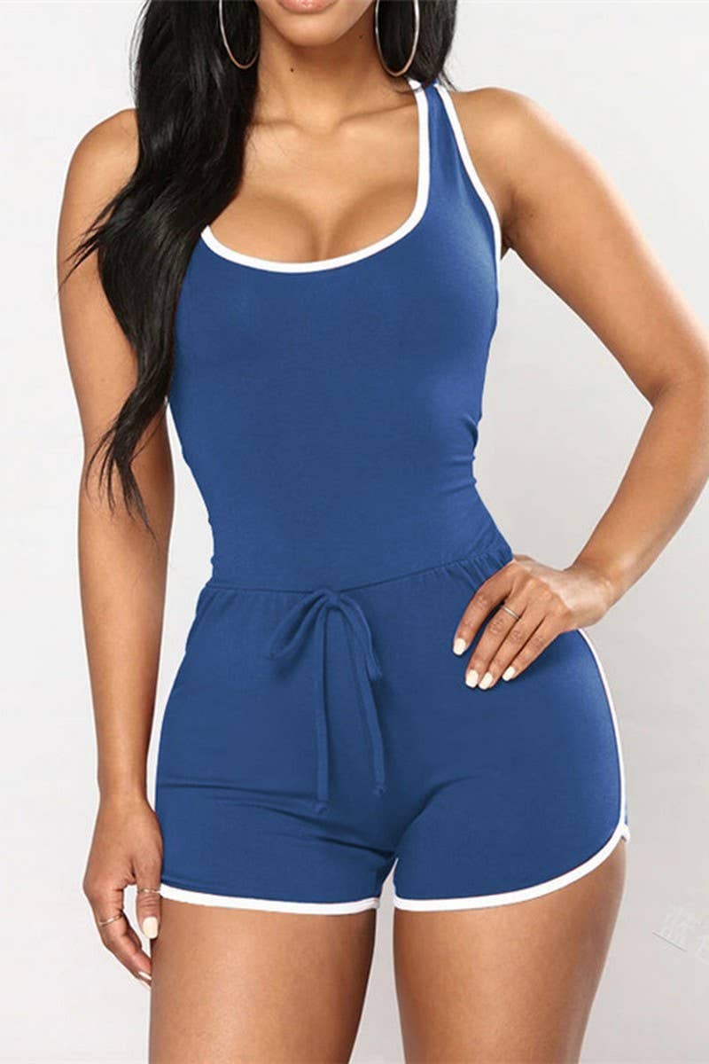 CWSJS1773_SOLID COLOR BOXER BIKINI SWIMSUIT SEXY JUMPSUIT