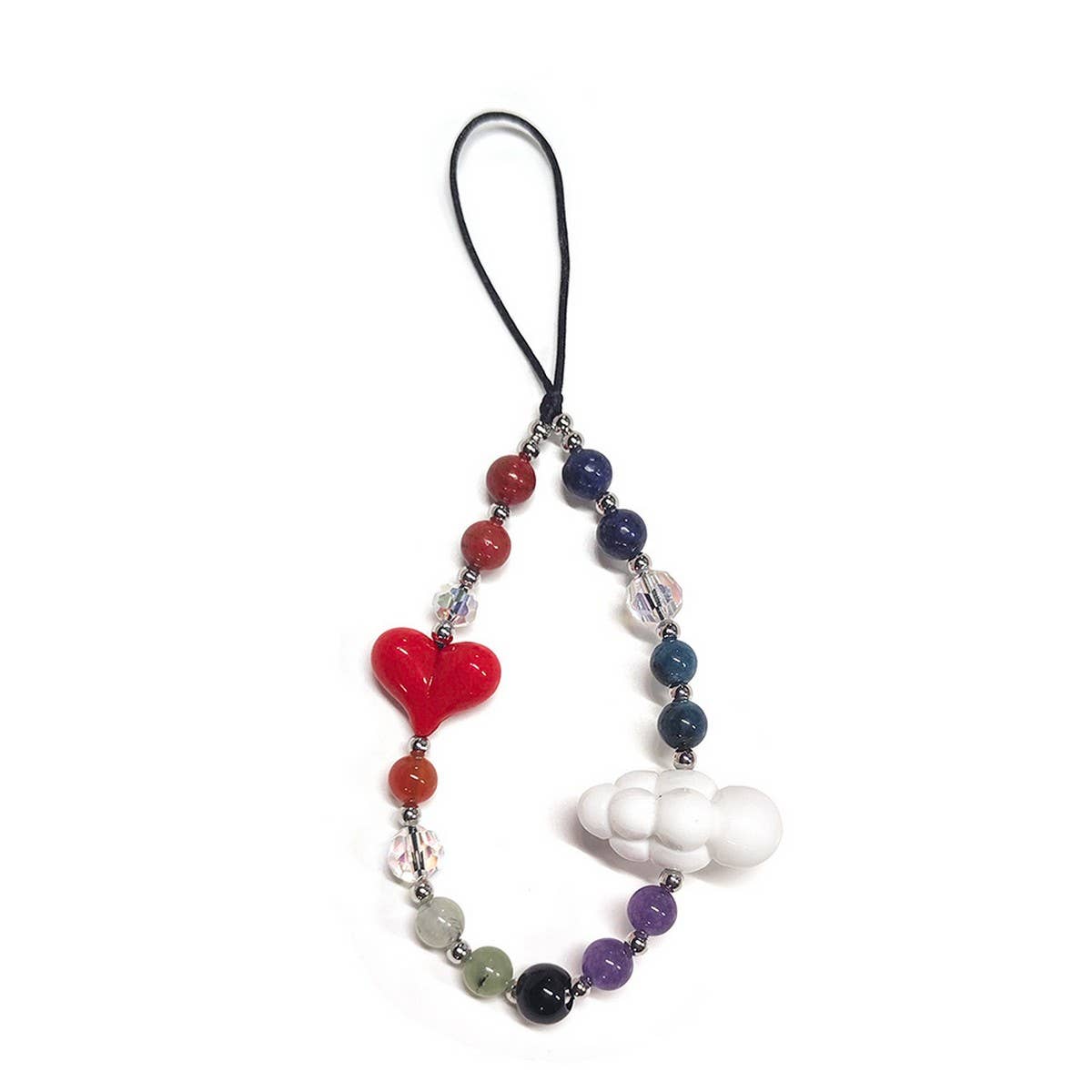 CWMM8722_RETRO RAINBOW SHORT HEART GIRLS PHONE CHAIN