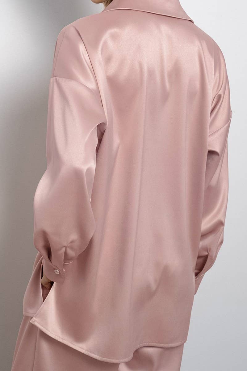 CWSPJ0338_SATIN FAUX SILK LONG SLEEVE PANTS PAJAMA SET