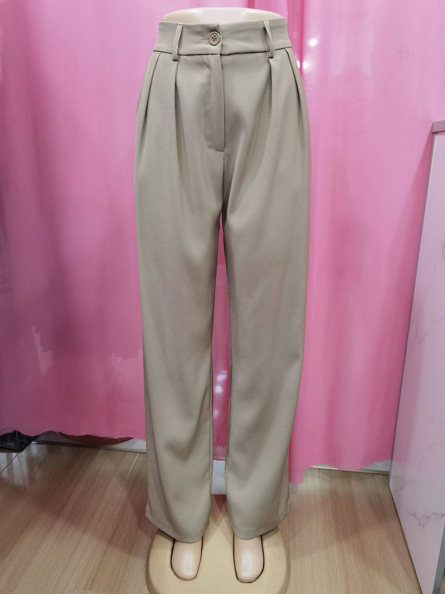 Elegant solid color dangling wide-leg suit pants