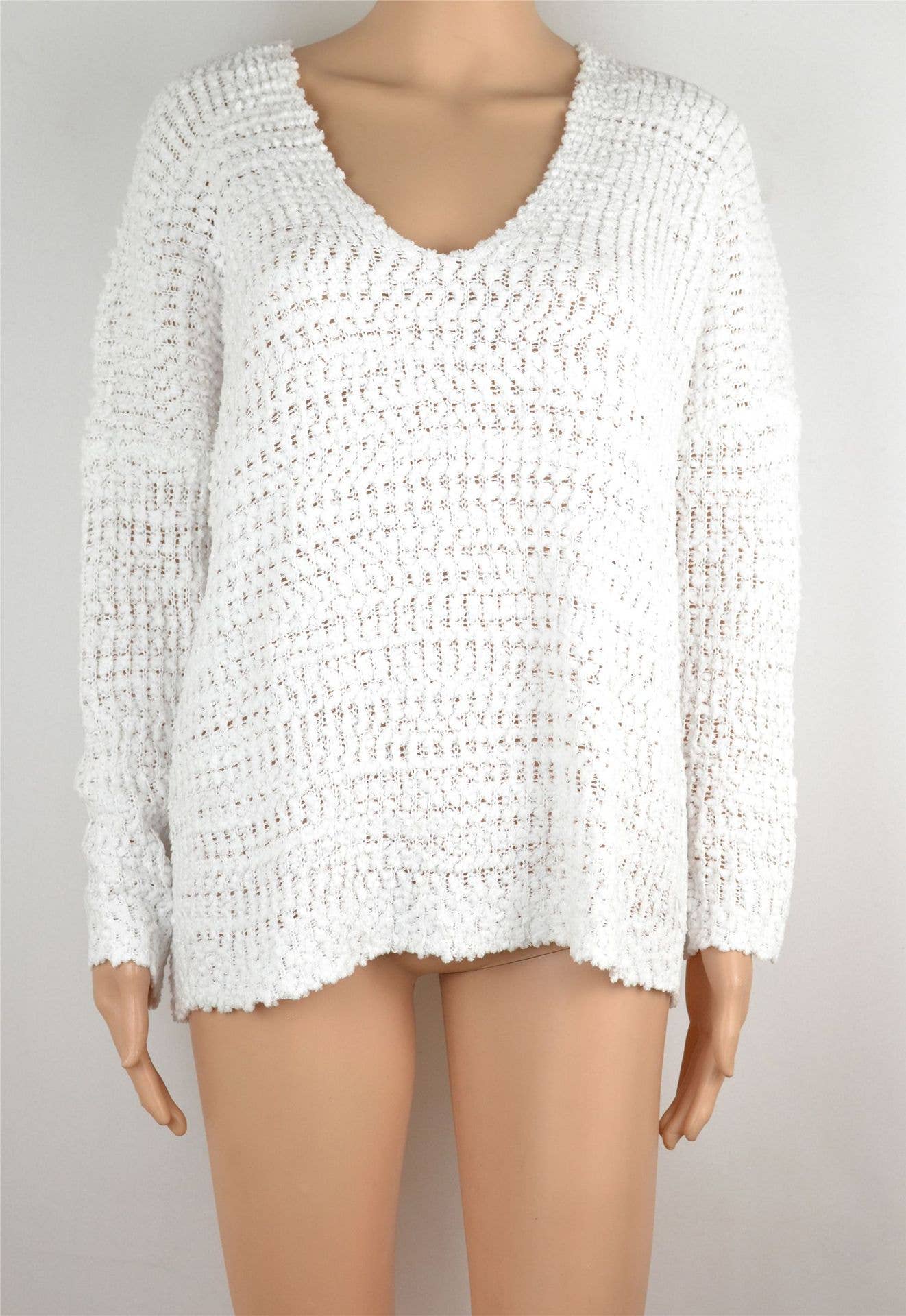 CWOSWL1053_ Long Sleeve V-neck Pullover Sweater