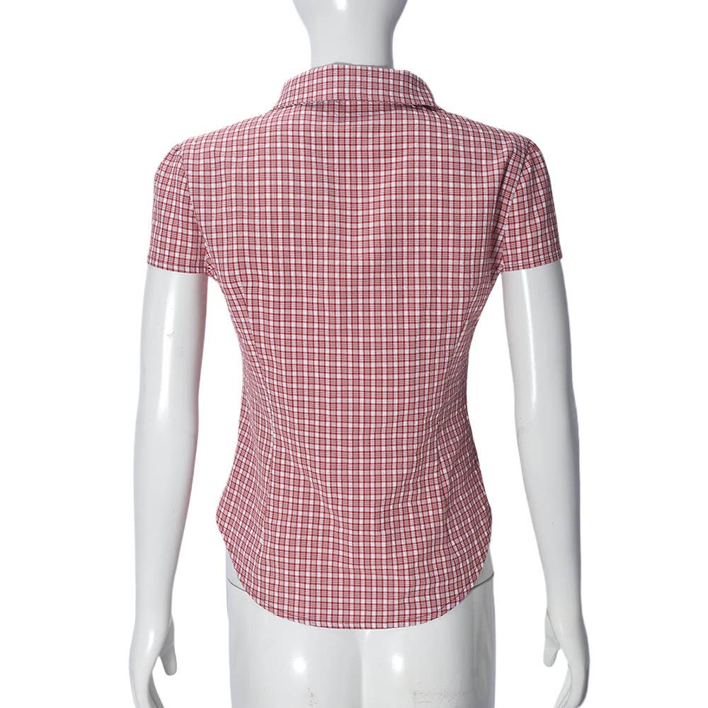 Checkered personalized button-down fitted shirt