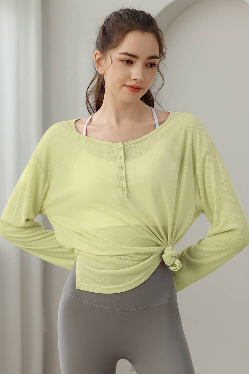 CWTBLL3634_NEW THIN SUN-PROOF LOOSE YOGA CLOTHES