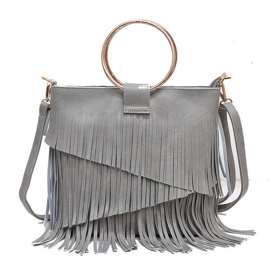 CWAB4544_IRREGULAR TASSEL HANDBAG SHOULDER BAG