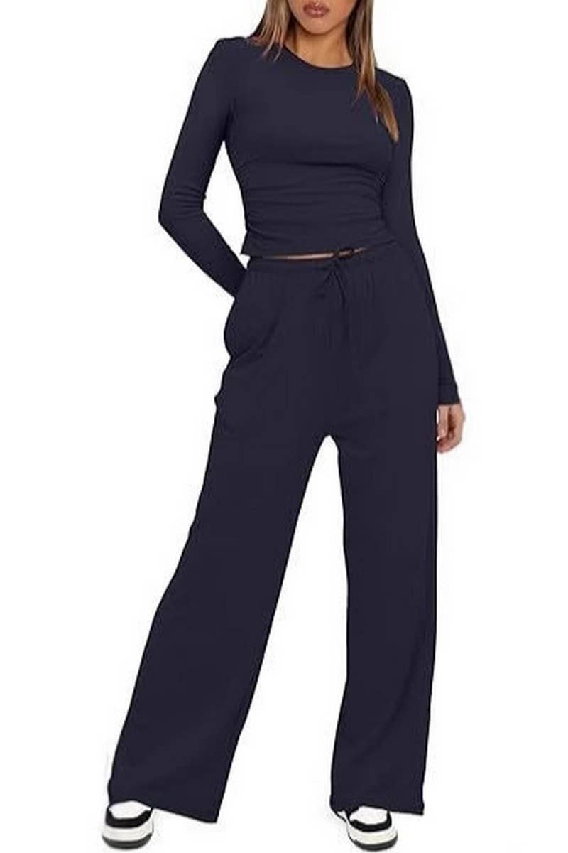 CWSJB00030_2025 FALL WINTER CASUAL SOLID COLOR OUTFIT SET