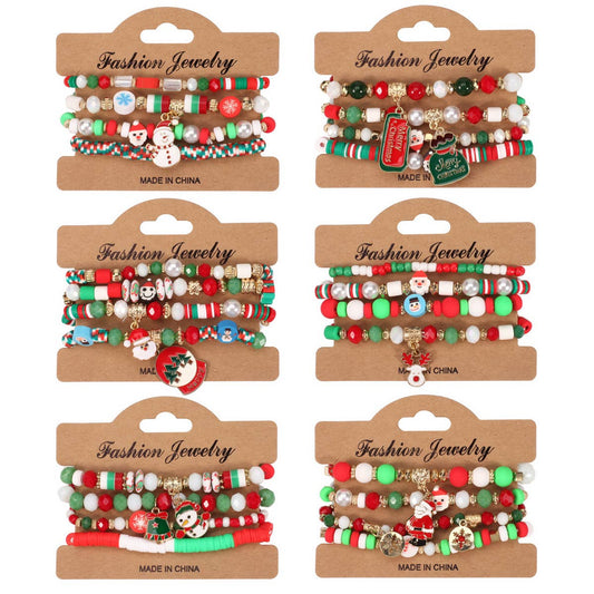 CHRISTMAS SNOWMAN BEADED BRACELET