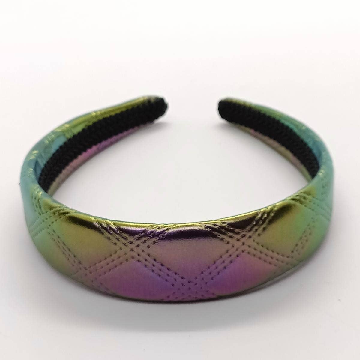 New Pearl AB Metallic Dark Grid PU Headband
