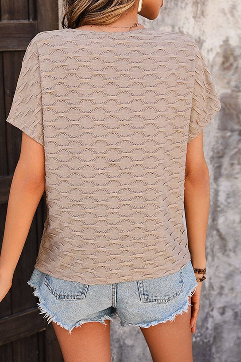 CWTBLS0379_Round Neck Short Sleeve Top