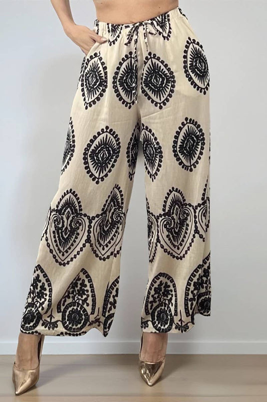 CWBLP888_WOVEN WIDE-LEG LOOSE CASUAL STRAIGHT-LEG PANTS