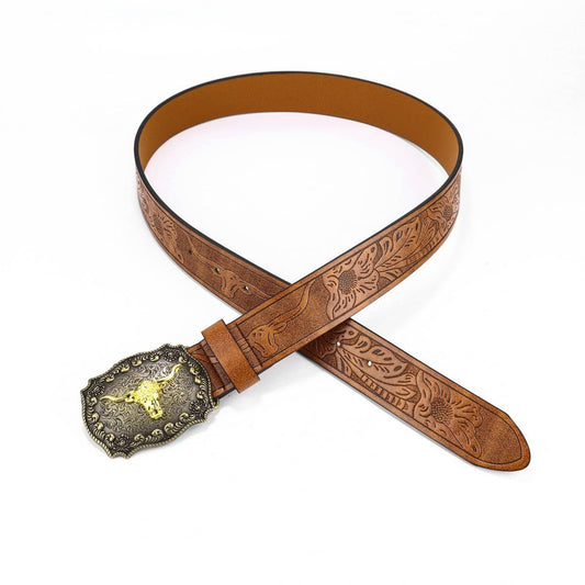 WESTERN COWBOY BELT COW HEAD BELT_CWABE0409