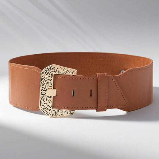 Fashionable retro carved needle buckle waist belt