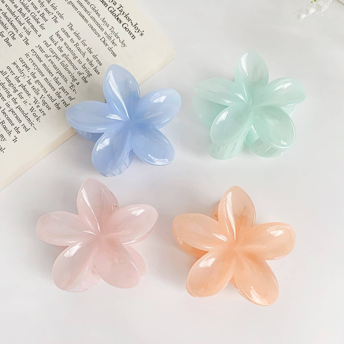 Candy Color Flower Hair Claw - Sweet Girl Style_CWAHA1494