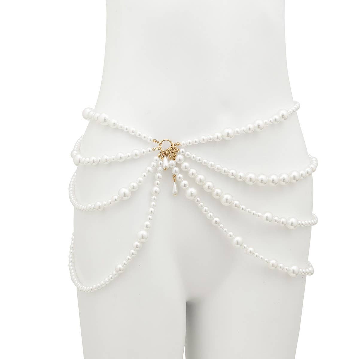IMITATION PEARL HOLLOW TASSEL BODY CHAIN