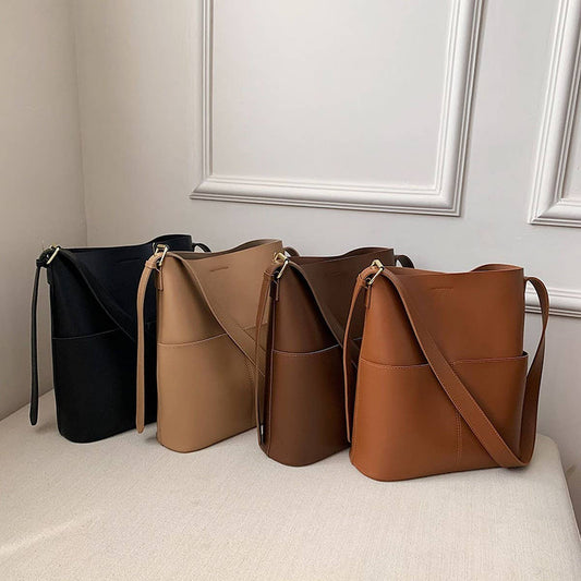 CWAB4829_SIMPLE LARGE CAPACITY BUCKET SHOULDER BAG