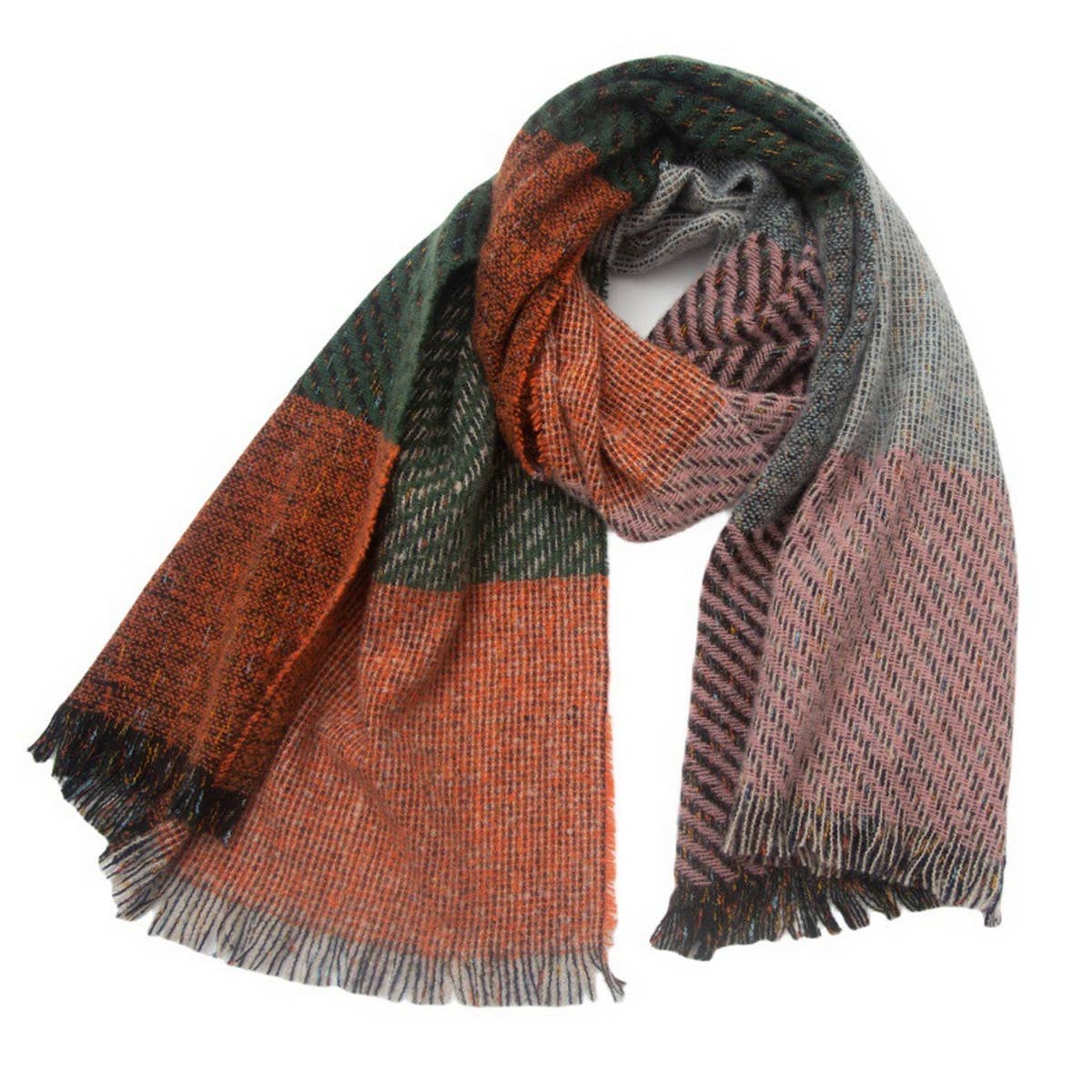 Large Plaid Scarf ? Unisex Winter Wrap Shawl