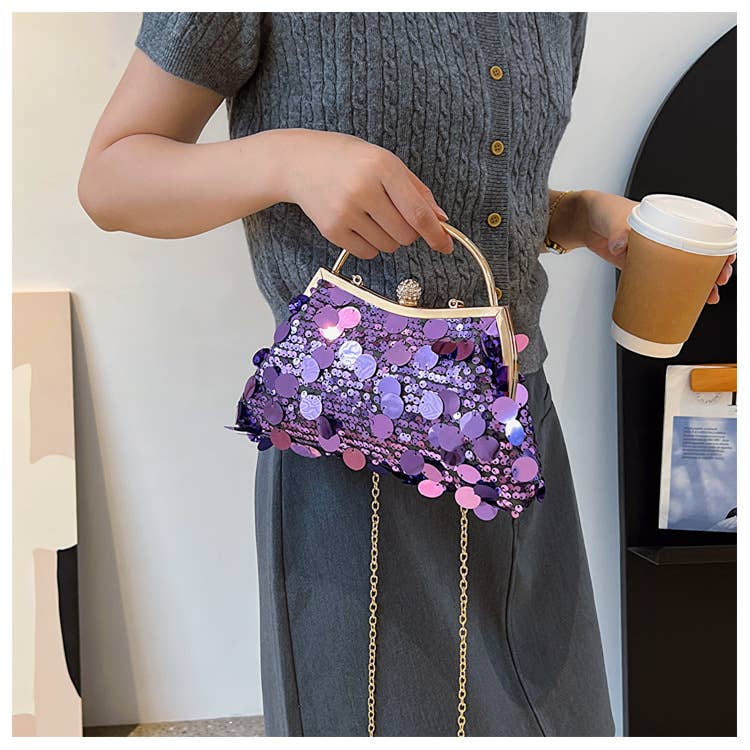 Fashionable candy-colored chain dinner bag