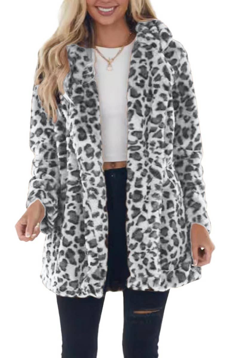 CWOCO00205_CASUAL LOOSE LEOPARD FAUX FUR COAT