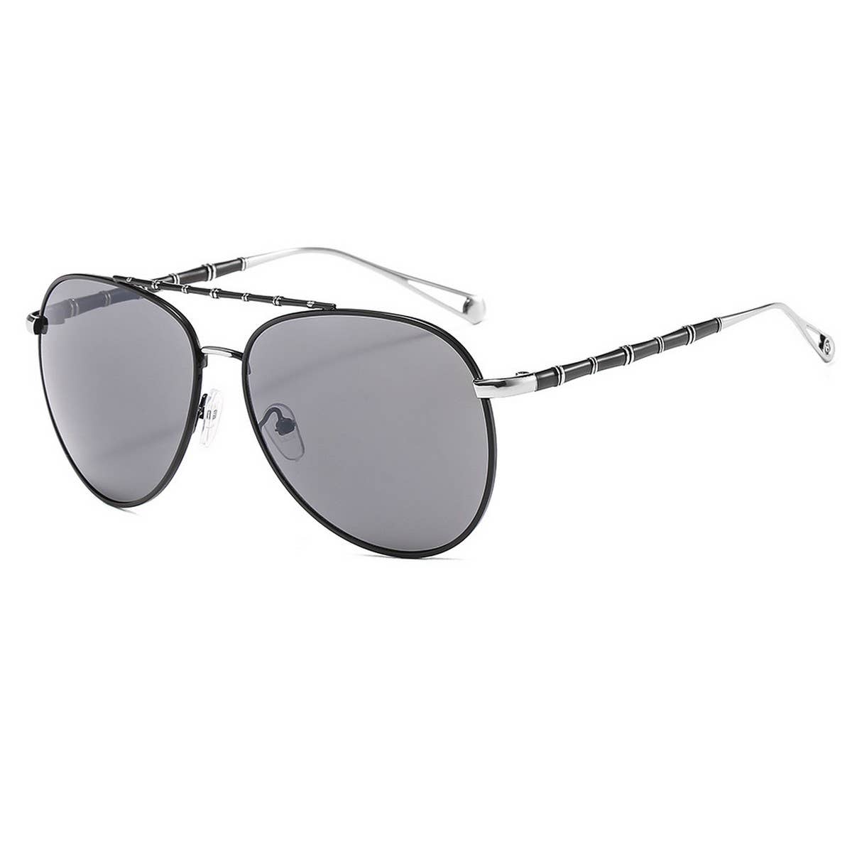 Painted Double Bridge Bamboo Metal Sunglasses_CWASG1185