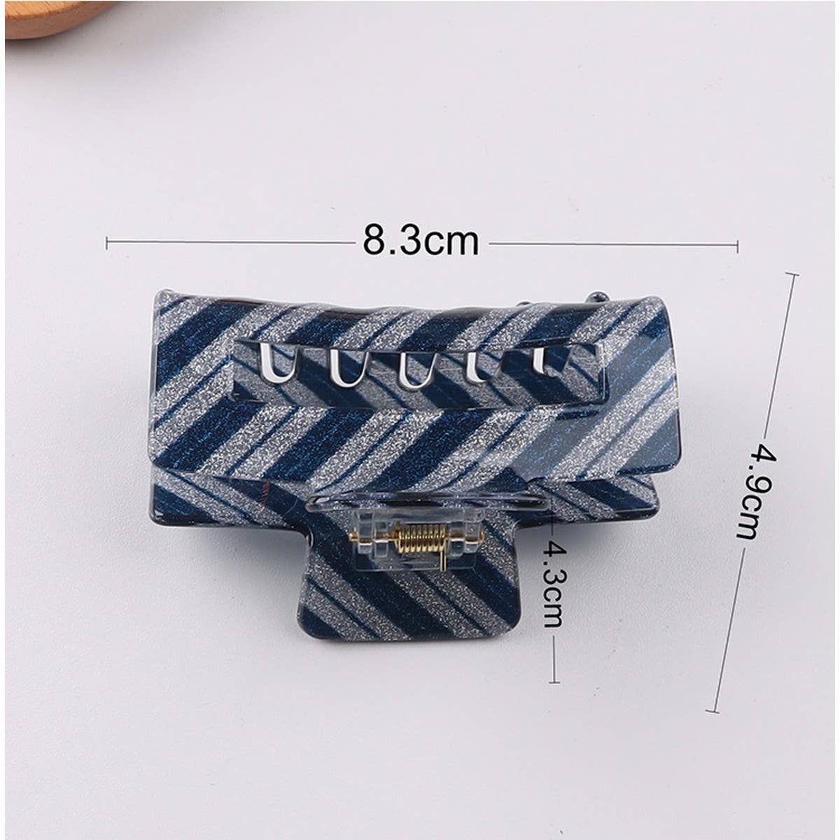 CWAHA1416_TWILL IRREGULAR RECTANGLE HAIR CLAW CLIP