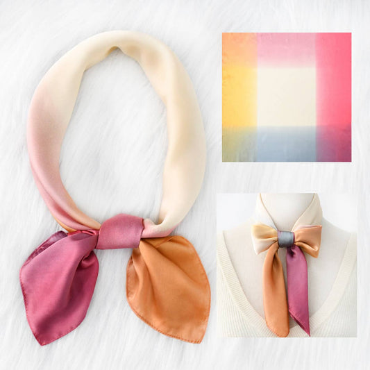 RETRO GRADIENT MULTI-COLOR SILK SCARF_CWASC1152