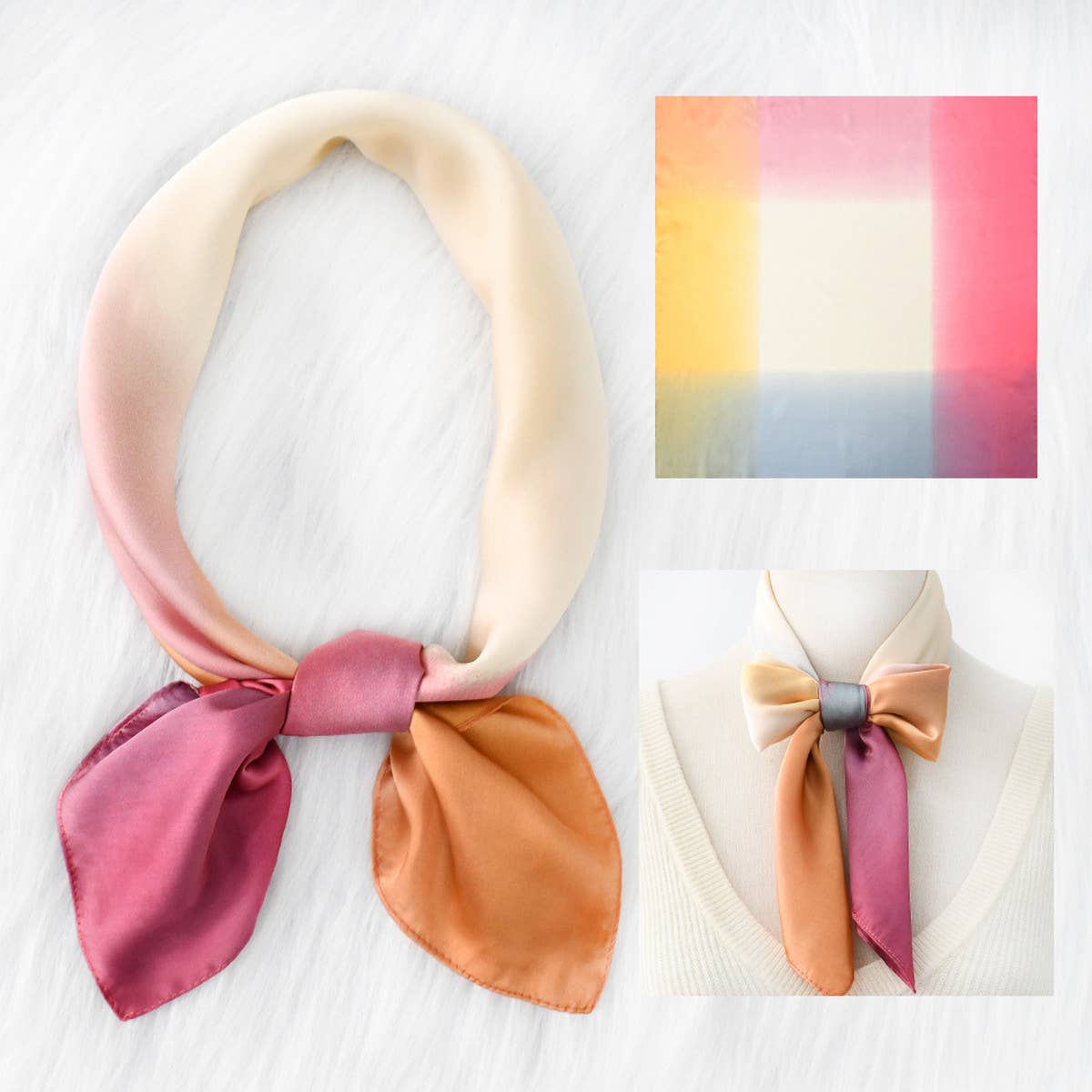 RETRO GRADIENT MULTI-COLOR SILK SCARF_CWASC1152