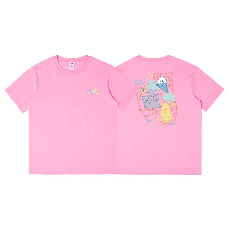 CWTTS0939_ALPHABET ANIMAL PRINT ROUND NECK CASUAL T SHIRT