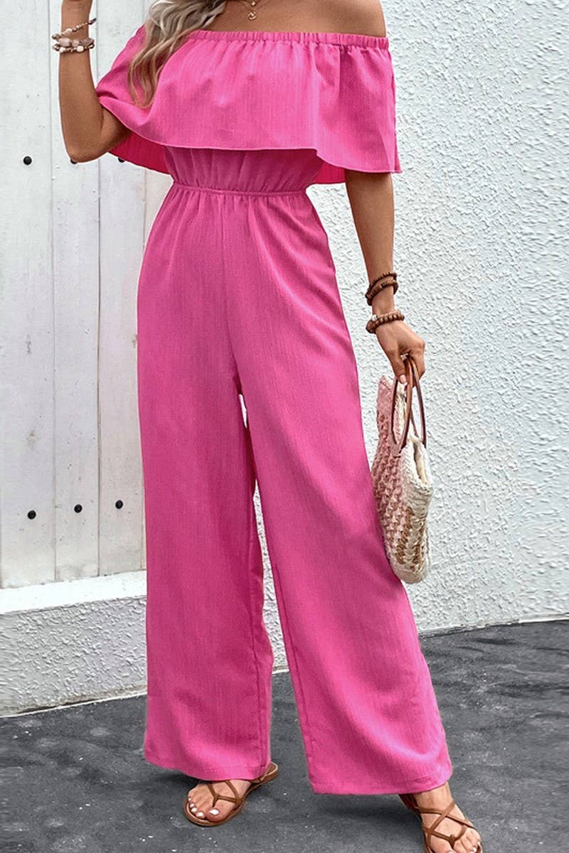 CWSJS0809_SOLID COLOR OFF-THE-SHOULDER WIDE-LEG JUMPSUIT
