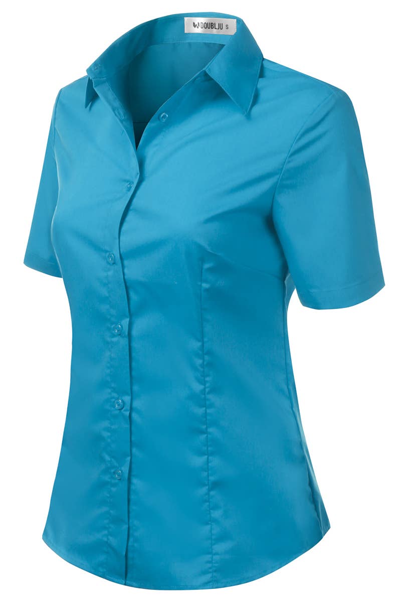 CWTSTS118-P_Slim Classic Short Sleeve Bttn Down Collar Shirt