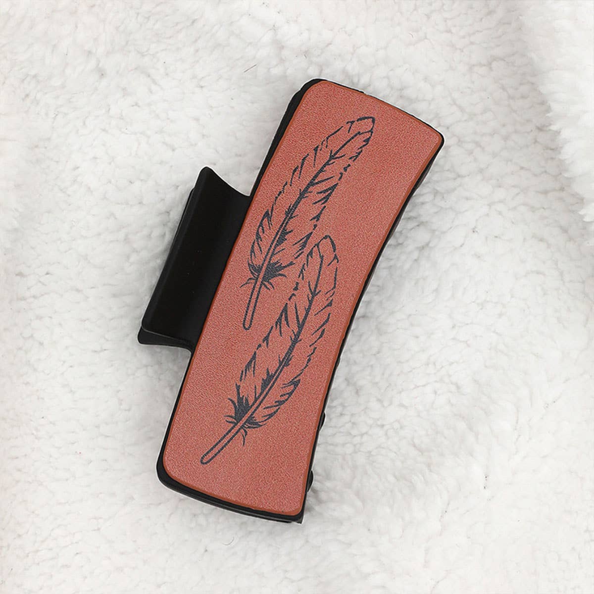 DENIM LEATHER WOMEN WESTERN HAIR CLAW CLIPS