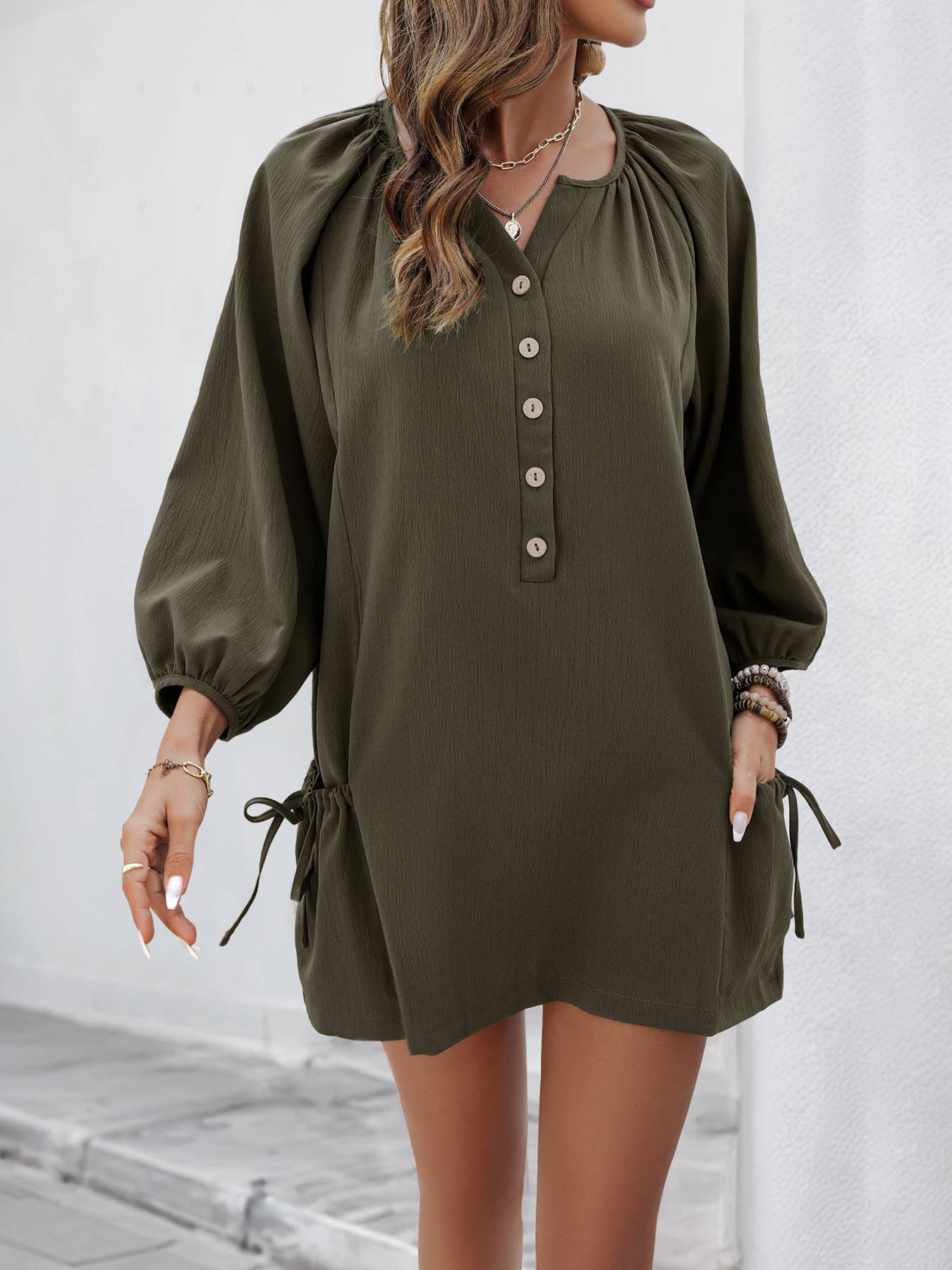 Casual loose loose short long-sleeved dress