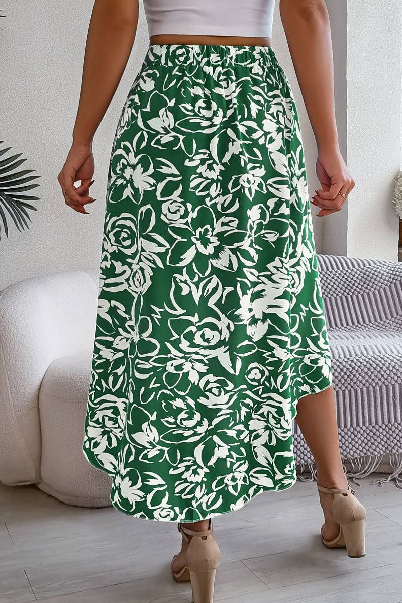 CWBMS0158_RUFFLED IRREGULAR SKIRT WITH SUMMER FLOWERS