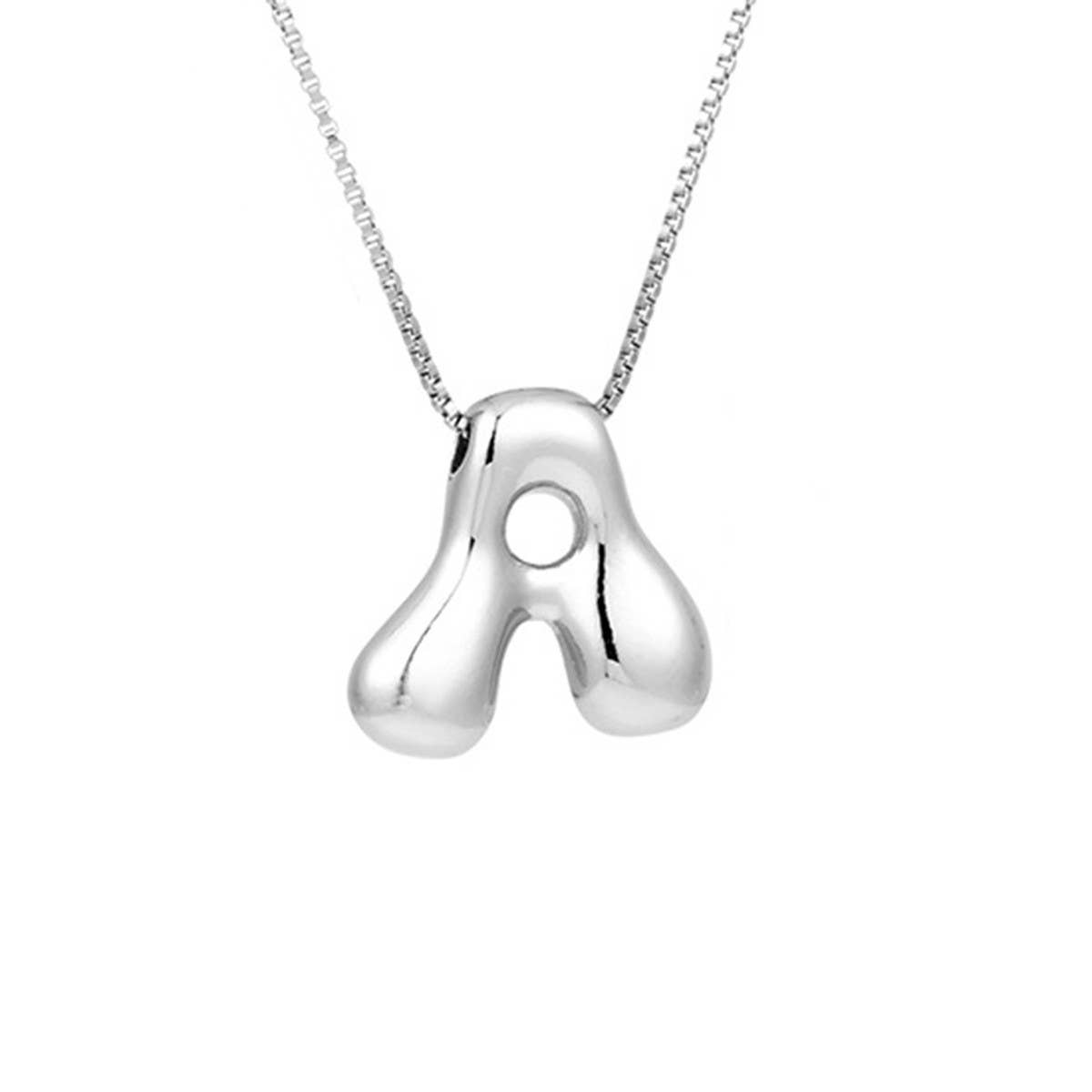 Hip Hop 26 Letters Pendant Necklace - Silver Chain