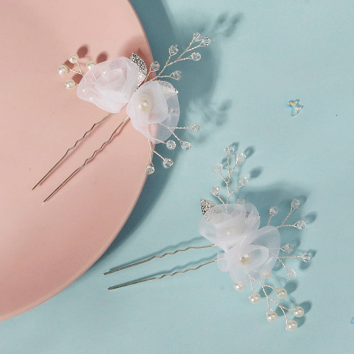 NEW BEAUTIFUL SILK FLOWER BRIDAL HAIR ACCESSORIES