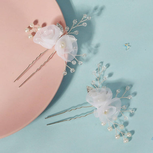 NEW BEAUTIFUL SILK FLOWER BRIDAL HAIR ACCESSORIES