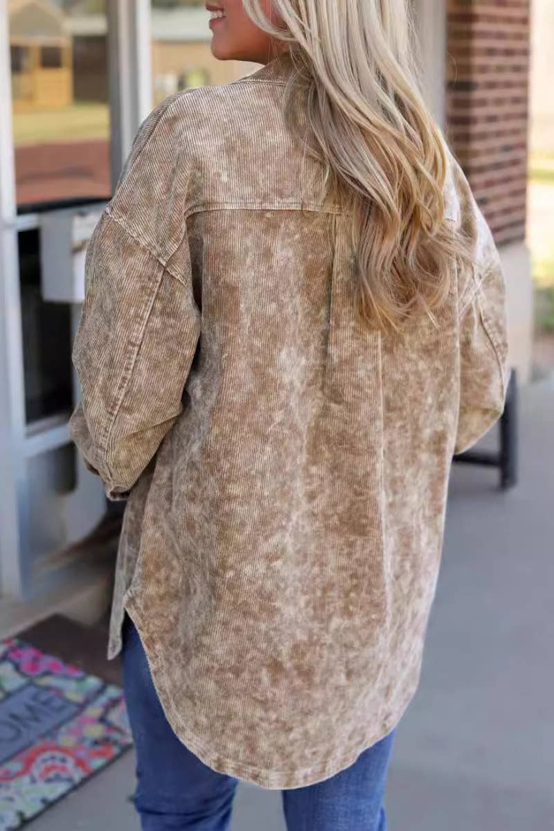 CWJJ0241_CASUAL BUTT-SHIELDING LONG-SLEEVED JACKET TOP