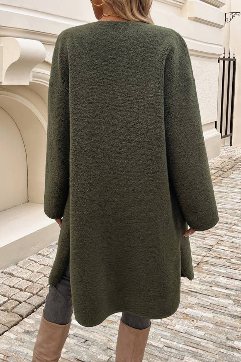 CWOCO0548_WINTER LONG SLEEVE TRENCH COAT WITH BUTTON POCKET