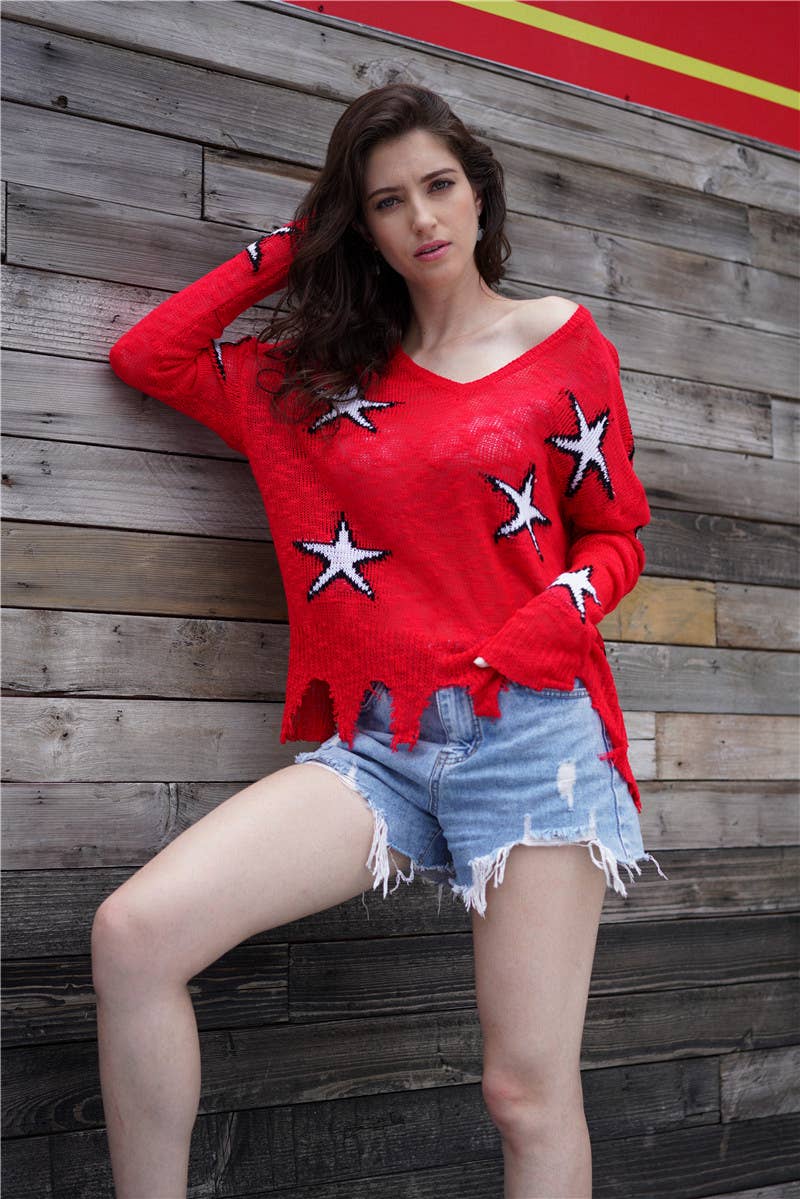CREW NECK JUMPER GEOMETRIC LOOSE SWEATER