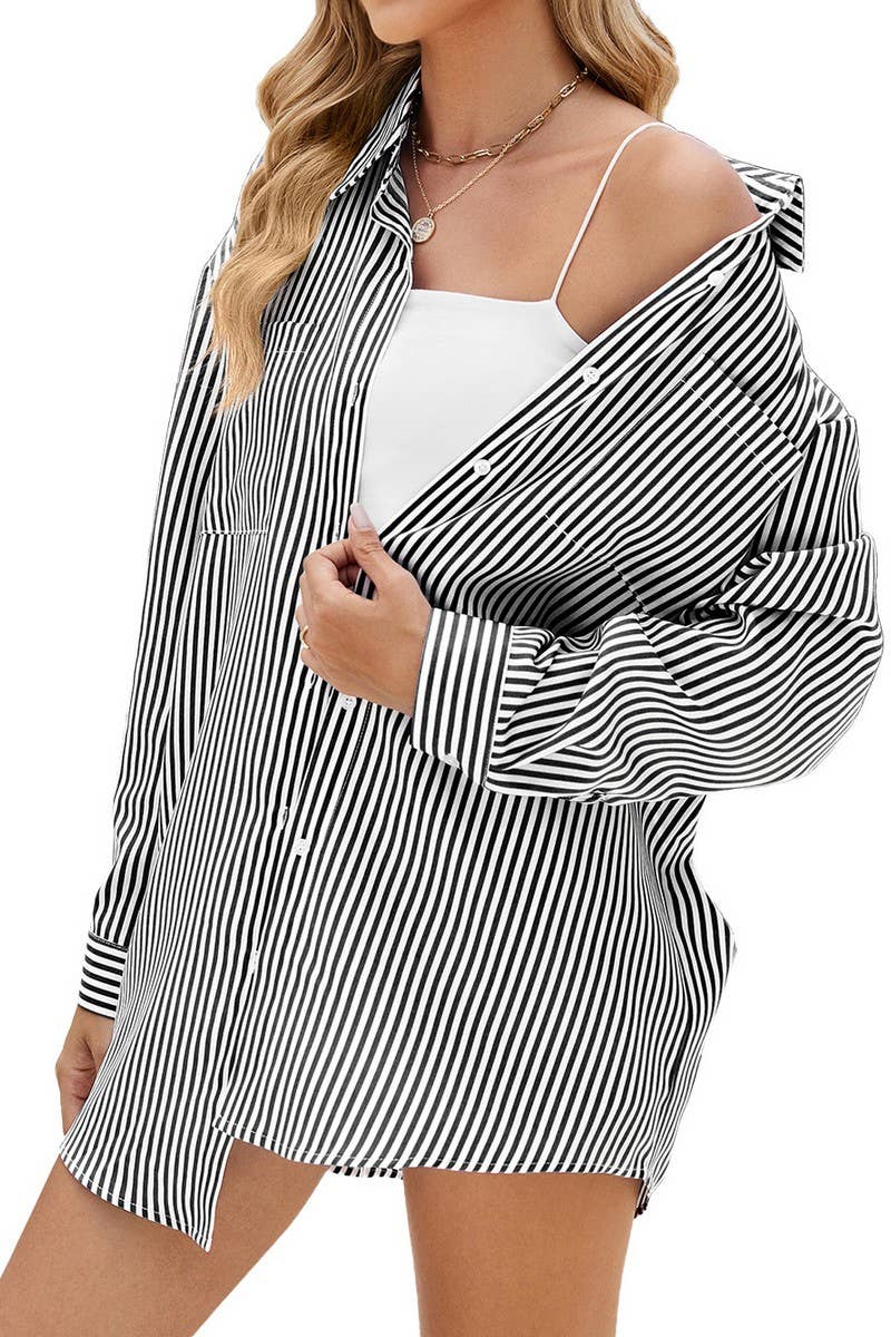 CWTSTL1303_OVERSIZE BF STYLE STRIPED LOOSE LONG-SLEEVED SHIR