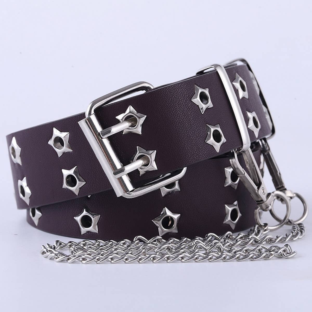 CWABE0895_FASHION CHAIN HOT STYLE STAR EYE BUCKLE WIDE BELT