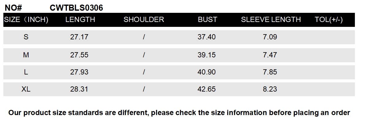 CWTBLS0306_V-Neck Shirt Sleeve Top