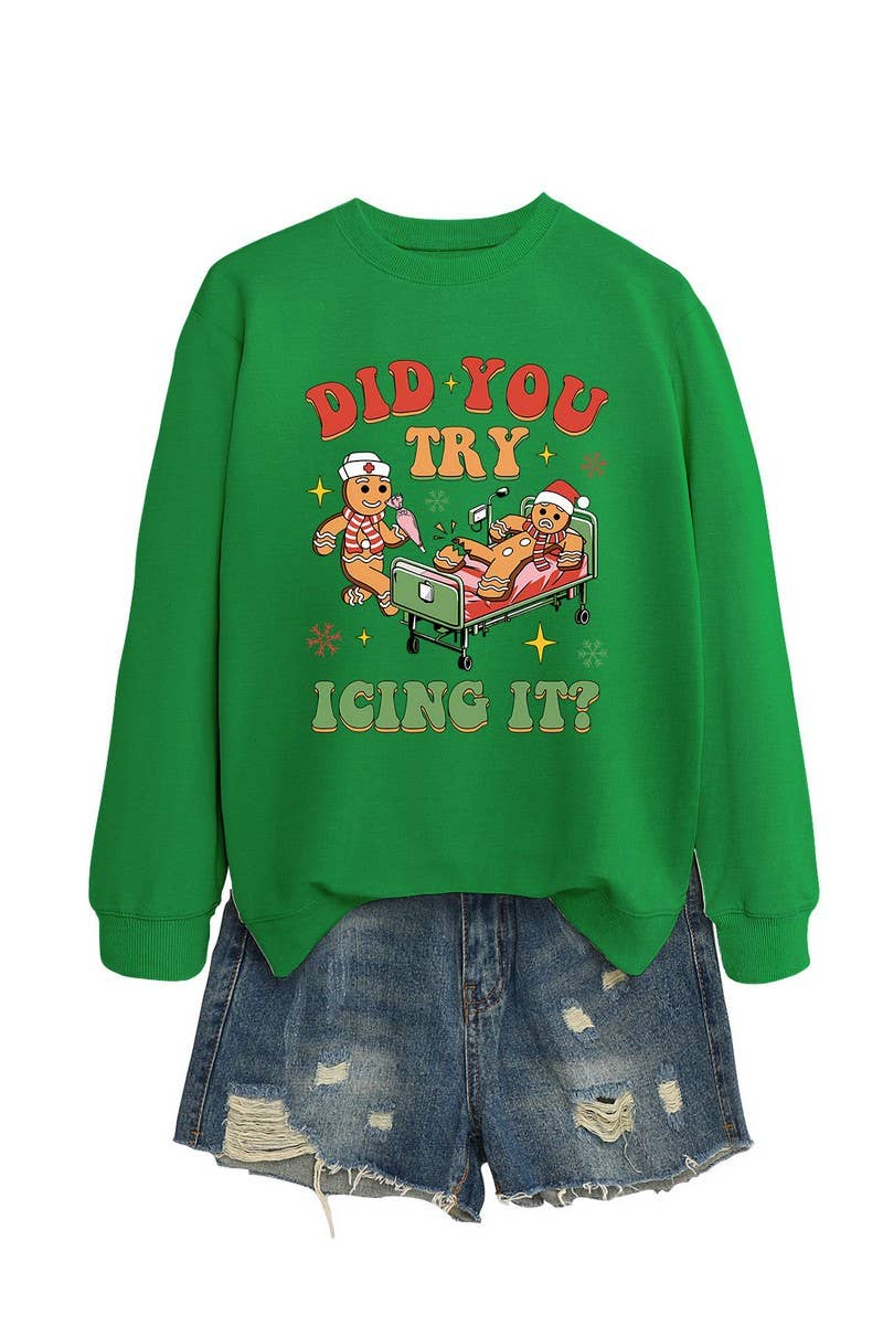 CWTBLL01331_FUNNY CHRISTMAS GRAPHIC LONG SLEEVE SWEATSHIRT