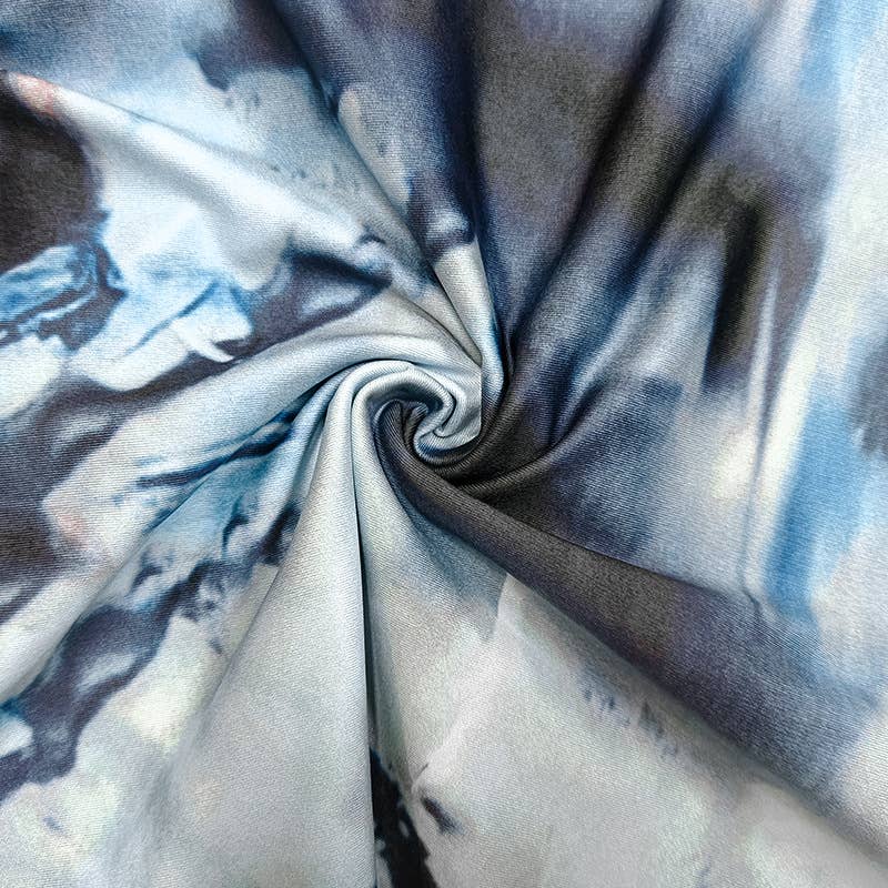 Backless Tie-Dye Ruched Bodycon Tube Dress