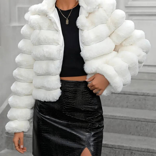 Elegant Faux Fur Short Coat for Women Winter