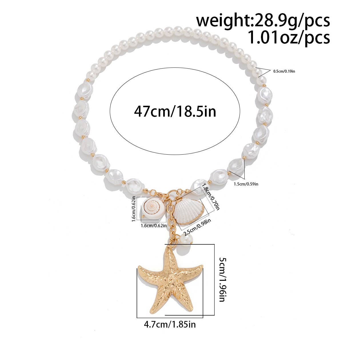 OCEAN STYLE CONCH SHELL MULTILAYER NECKLACE_CWAJE1803