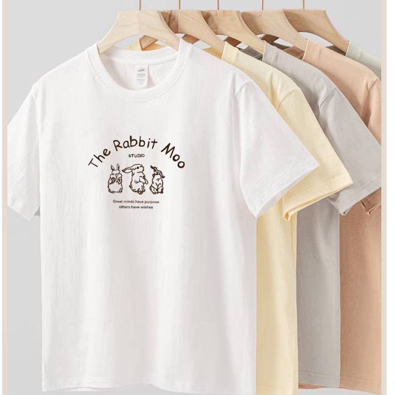 CWTTS0938_ALPHABET ANIMAL PRINT ROUND NECK CASUAL T SHIRT