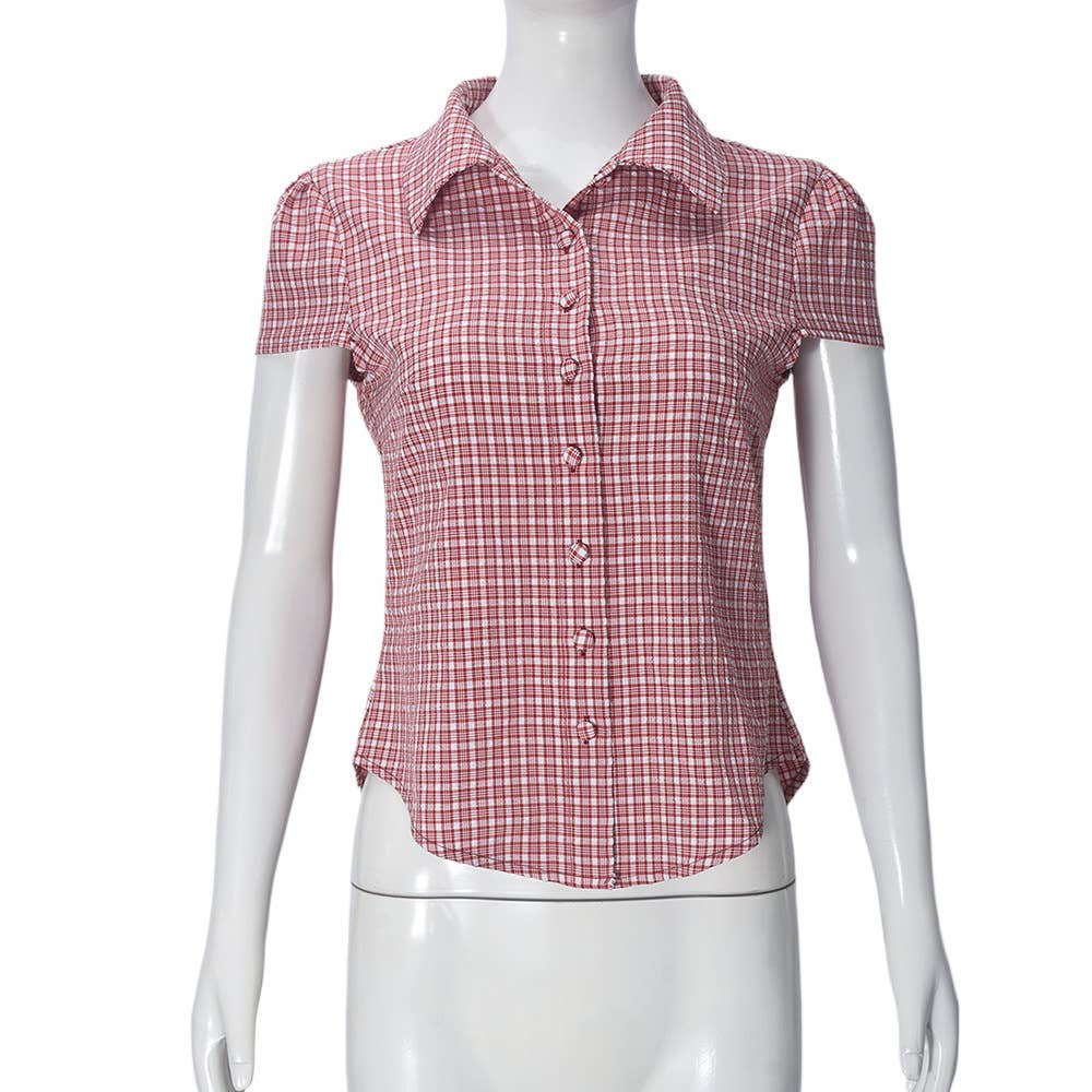 Checkered personalized button-down fitted shirt